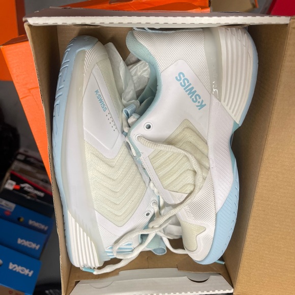 K-SWISS tennis shoes for women size 7 white blue - Picture 2 of 3